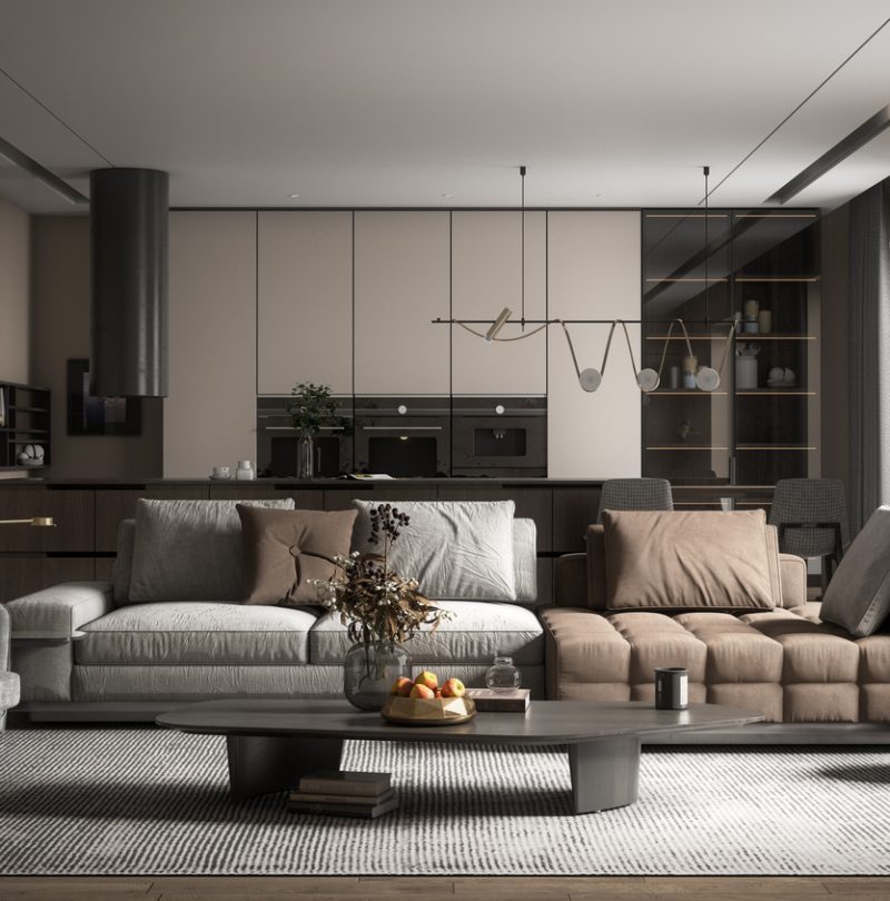 Digitally generated modern living room interior design.

The scene was rendered with photorealistic shaders and lighting in Autodesk® 3ds Max 2020 with V-Ray Next with some post-production added.